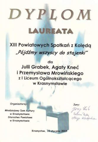 Laureaci Powiatowych Spotkań z Kolędą