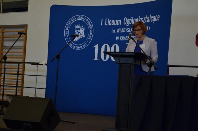 FOTORELACJA  Z  OBCHODÓW  100-LECIA  I  LICEUM OGÓLNOKSZTAŁCĄCEGO IM. WŁADYSŁAWA JAGIEŁŁY W KRASNYMSTAWIE